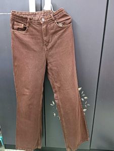 Brown Wide Leg Jeans