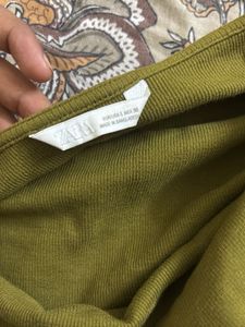 ZARA | olive green halter neck top