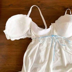 Lace Trim Corset Style Chemise Nightgown