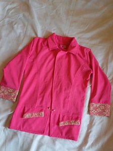Vintage Pink Blazer with Lace Details