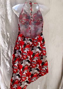 I. Vibrant Floral Halter Neck Dress