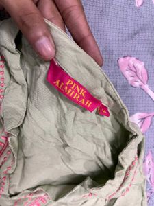 Elegant Kurta with Pink Embroidery