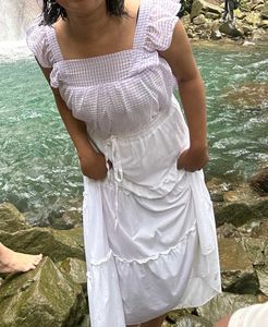 White Tiered Maxi Dress