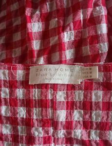 Zara Red Gingham Wrap Dress