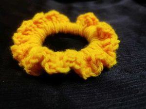 Handmade Yellow Crocheted Scrunchie💛