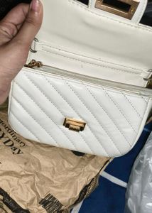 Chic Quilted White Crossbody Bag