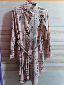 Pink Long Shirt Dress.. 32-34-36 to ko
