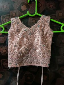 Embellished Blouse With Lehenga
