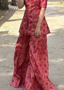 Elegant Pink Kurta Set with Palazzo