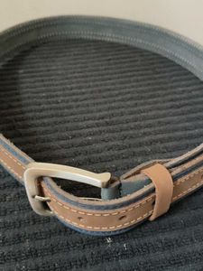 Men's Blue &amp; Brown Genuine Leather Belt