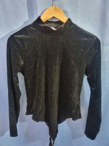 H&M Chic Black Velvet Bodysuit