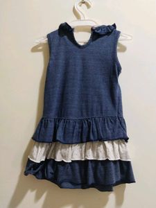Cute Blue Ruffled Bear Dress