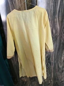 Yellow Embroidered Kurta