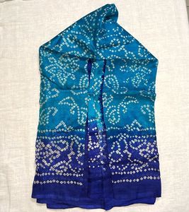 Beautiful Blue Bandhani dupatta
