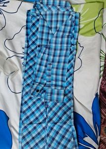 Pre-loved, Juliet, Sky Blue Checked Shirt