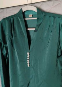 Elegant Satin Green Top