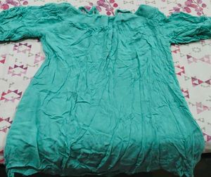 Teal Cold Shoulder Tunic Top