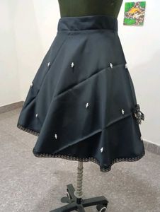 Elegant Navy A-Line Skirt