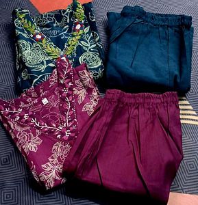(combo)new Embroidered Kurta Set with Pants