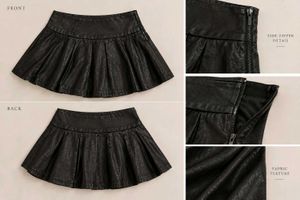 BLACK LEATHER MINI SKIRT