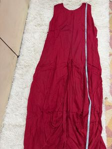 Elegant red Floral Embroidered Dress