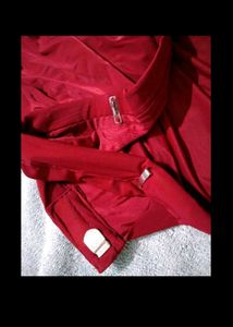 Maroon Sequinned Ruffled Saree