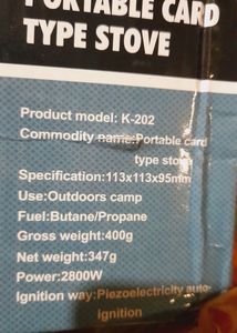 Portable Stove Withtag