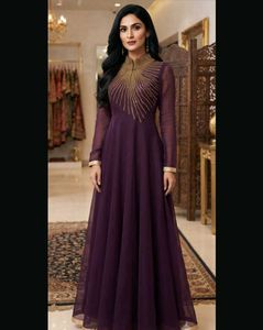 Beautiful Purple Embellished Gown