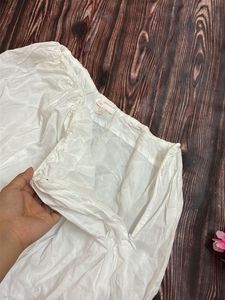 White Cotton Bubble Skirt