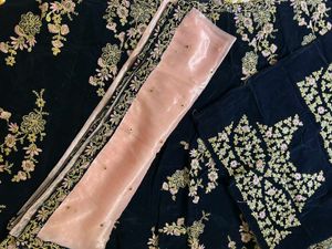 Elegant Embroidered Unstitched Lehenga