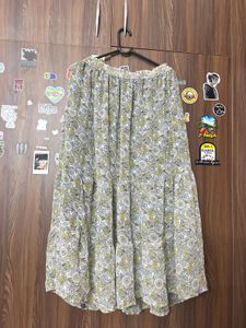 White Long Fairy Skirt and Green Boho Medium Skir