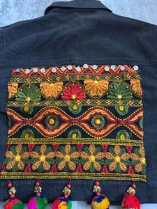 Embroidered Jacket with Tassels