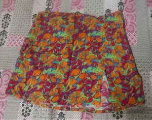 Vibrant Floral Print Mini Skirt