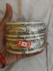 2 Set of 4 Floral Enamel Bangles