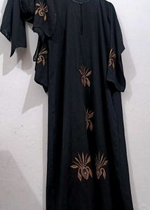 Black Abaya with Gold Embroidery
