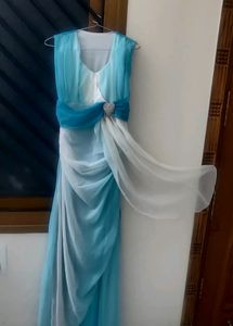 Sea Green Long Gown(Looks Blue In Photo)