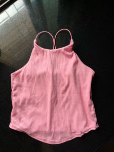 Chic Pink Ribbed Tank Top