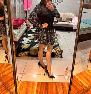 Black & White Print knitted Dress