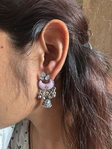 Pink Jhumka Earrings