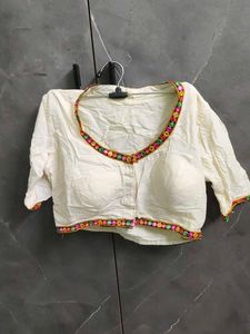 Embroidered Boho Crop Blouse