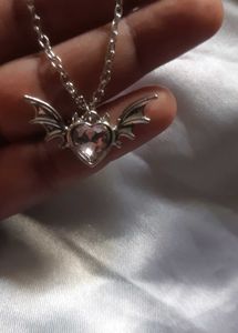 Cute Bat Heart Necklace Set