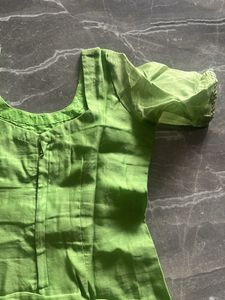 gotta Patti  Green Silk kurti