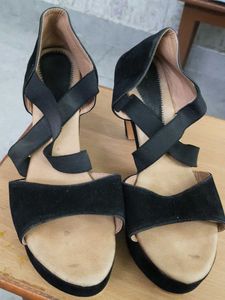 Black Strappy Platform Heels