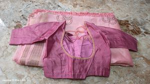 Elegant Pink Saree with Blouse