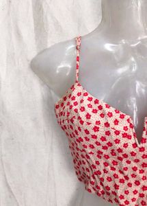 Cute Floral Print Crop Top