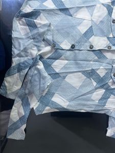 Stylish Blue &amp; White Plaid Shirt