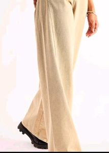 Cream Wide Leg Jeans