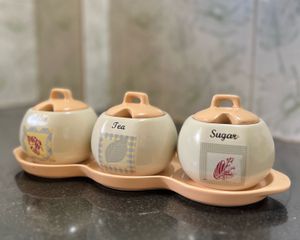 Ceramic Coffee, Tea & Sugar Canister Set