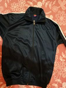 Unisex Classic blue Track Jacket with White Stripe