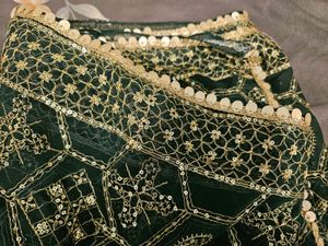 Embroidered Green Dupatta
